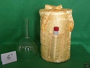 Manejar cuenco de canto de cristal transparente con estuche