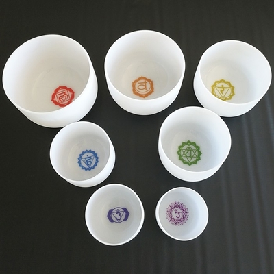 Cuencos de cristal congelados de 6-24 pulgadas disponibles para todo tipo de notas musicales