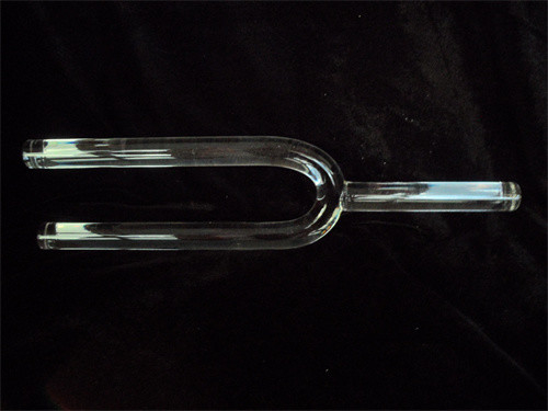 Diapasones de cristal transparente con estuche y percutor de goma