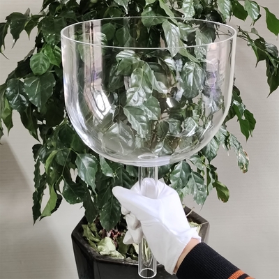Cuencos de canto de cuarzo de mano con casquillo y anillos de carga