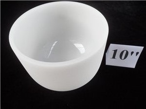 Fabricante directo de cuencos cantores de cuarzo afinados con chakras blancos, de 8'' a 24'' y nota de chakra FSB951