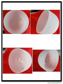 Frosted chakra quartz crystal singing bowls