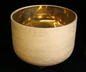 CUENCOS CANTORES DE CRISTAL CON ORO