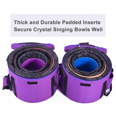 Cuenco de canto de cristal de cuarzo helado de color 7pcs Chakra Set Sanación de sonido con bolsas de transporte