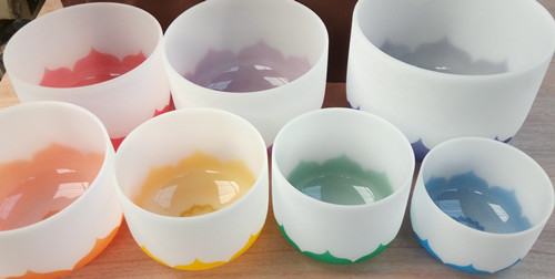 Chakra Lotus  Quartz Crystal Singing Bowls Full Sets Wholesale Price