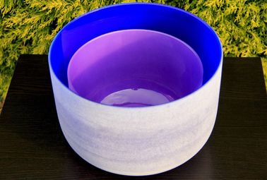 Cuenco de canto de cristal de cuarzo 12''30 cm Chakra helado Verde F