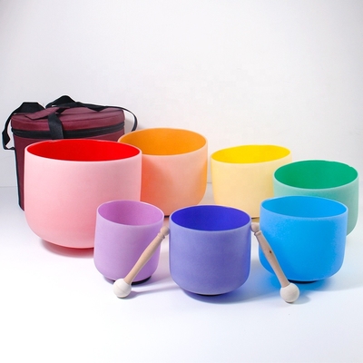 Cuenco de cristal de colores para cantar 8-14'