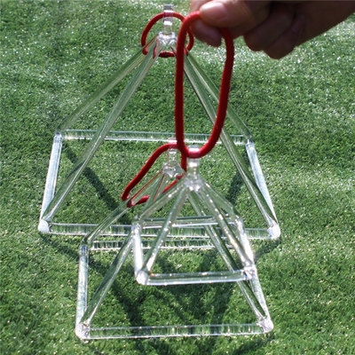 Pirámide de cuarzo cristal para curación y terapia con bolsa de transporte