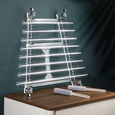Precio al por mayor de arpa de cristal de cuarzo envuelta en caja de aleación de alúmina con mazo de cristal