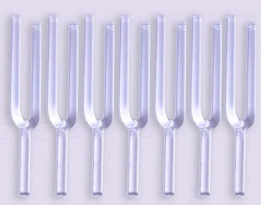Diapasón de cristal puro de larga duración para la curación y terapia con sonido
