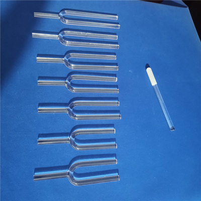 Tenedor de afinación de cristal claro un conjunto con 7 notas musicales y un empaque fuerte