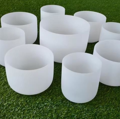 Juego de cuencos cantores de cuarzo de alta calidad de 8 a 14 pulgadas con bolsa de transporte y mazos