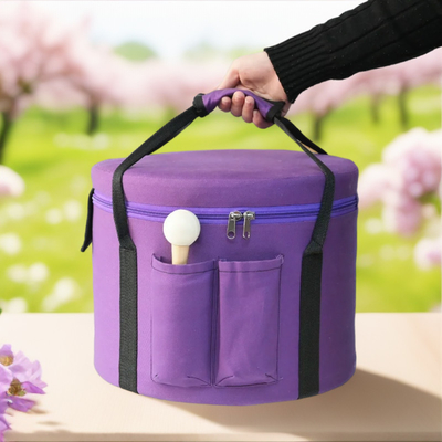Funda de transporte acolchada de lona para cuenco de canto de cristal