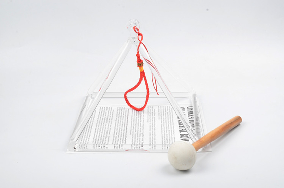 Pirámides cantoras de cristal de cuarzo transparente con bolsa de transporte, venta directa de fábrica
