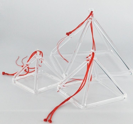 Pirámides cantoras de cristal de cuarzo transparente con bolsa de transporte, venta directa de fábrica