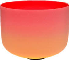 Cuenco cantor de cristal de cuarzo esmerilado del Chakra del Corazón F de color arcoíris de 8" con bolsa de transporte