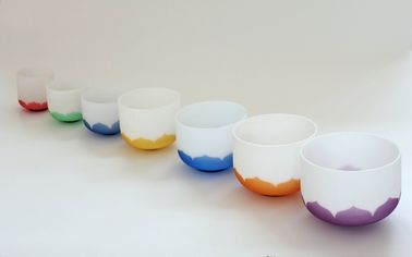 Chakra de Loto afinado un conjunto de cristal de cuarzo helado 7"-14"