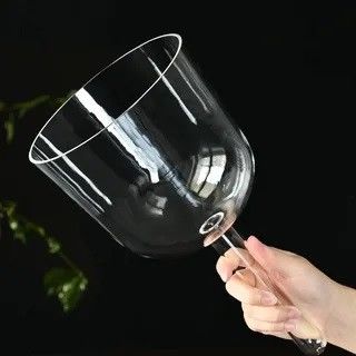 Cuenco cantor de cristal portátil con asas