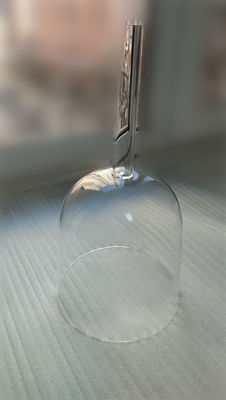 Cuencos cantores de cristal de plexo solar claro con estuche