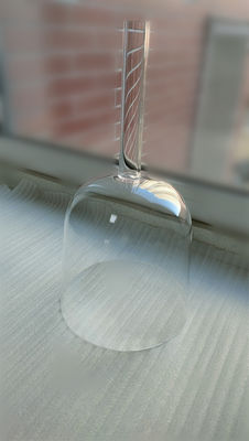 Cuencos cantores de cristal de plexo solar claro con estuche