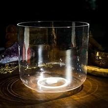 Cuenco de canto de cristal claro para la terapia de sonido