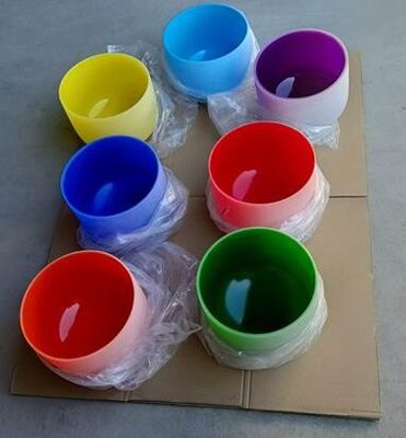Cuenco de canto de cristal de cuarzo 12''30 cm Chakra helado Verde F