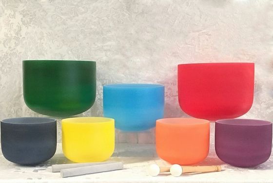 Cuenco de canto de cristal de cuarzo 12''30 cm Chakra helado Verde F