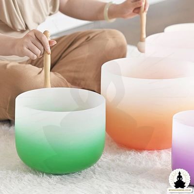 Cuenco de canto de cristal de cuarzo helado para terapia de sonido