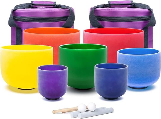 Fabrica de Quarzo de color helado Cantando cuencos para la curación de sonido vender directamente