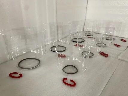 Cuencos cantores de cristal transparente terapéuticos de 6 a 10 pulgadas