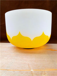 Juego de cuencos cantores de cristal de cuarzo de loto Chakra Amarillo de alta calidad 440HZ Venta directa de fábrica