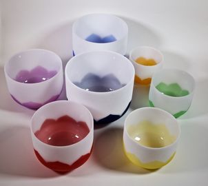 Cuencos cantores de cristal de cuarzo Chakra Lotus de 8 pulgadas, B 440HZ, precio al por mayor, fabricados en China